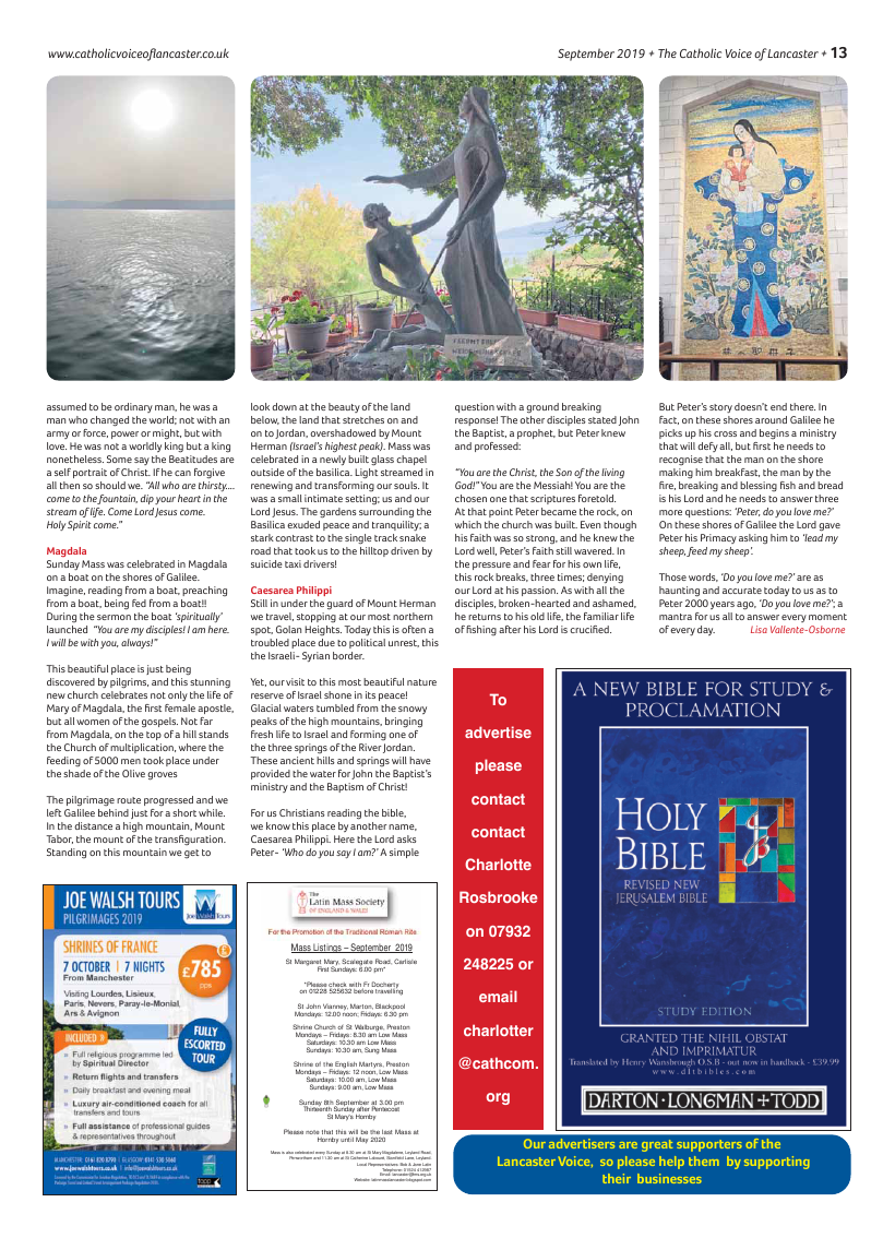 Sept 2019 edition of the Catholic Voice of Lancaster - Page 