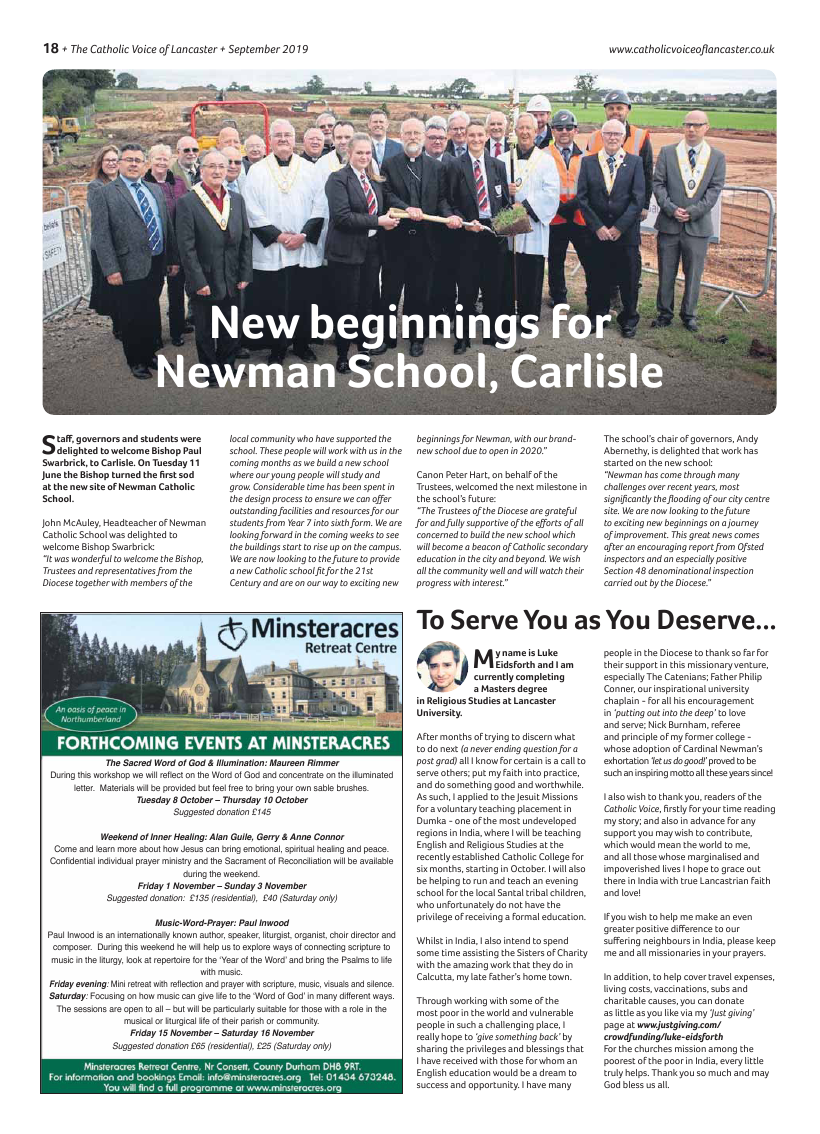 Sept 2019 edition of the Catholic Voice of Lancaster - Page 