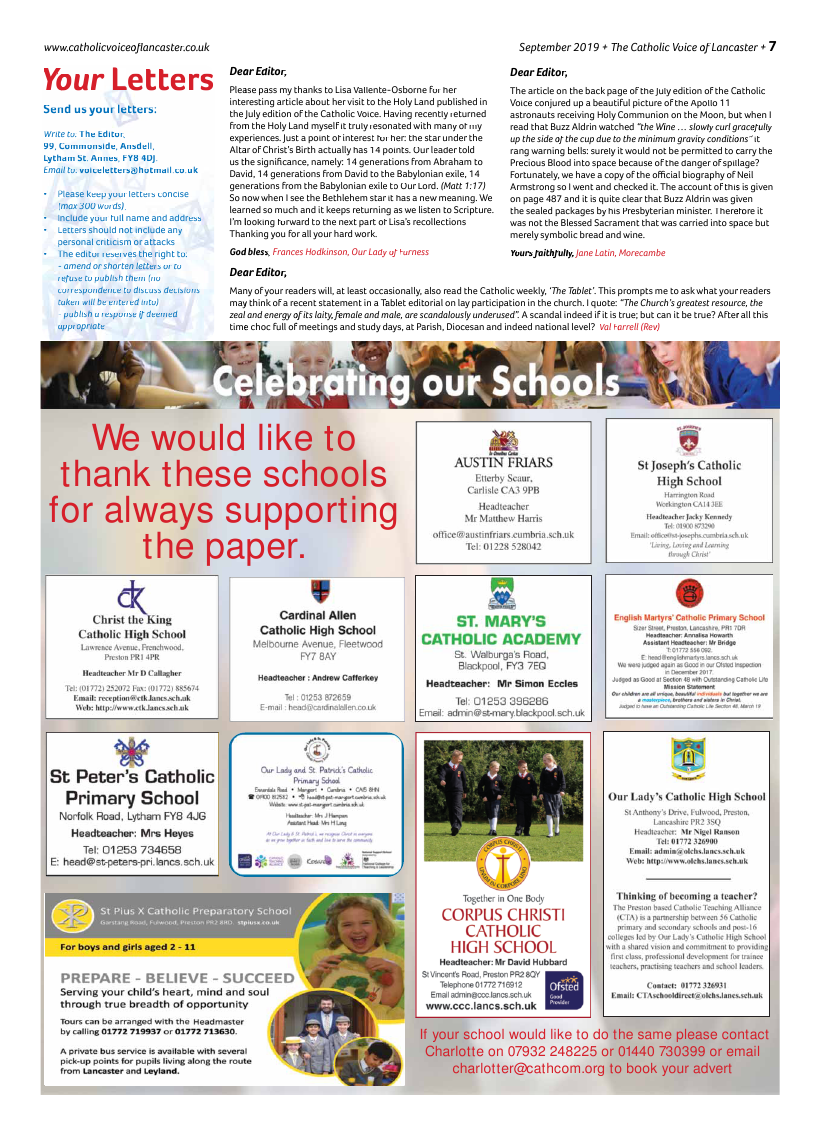 Sept 2019 edition of the Catholic Voice of Lancaster - Page 