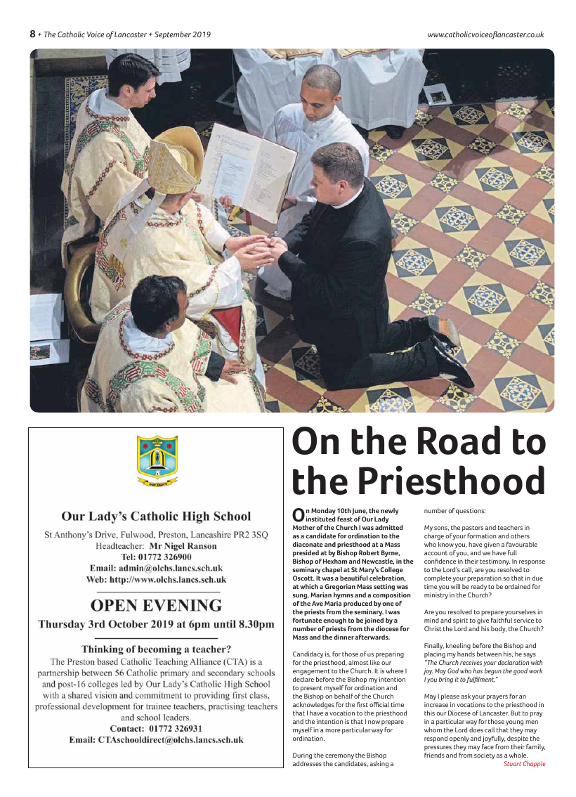 Sept 2019 edition of the Catholic Voice of Lancaster - Page 