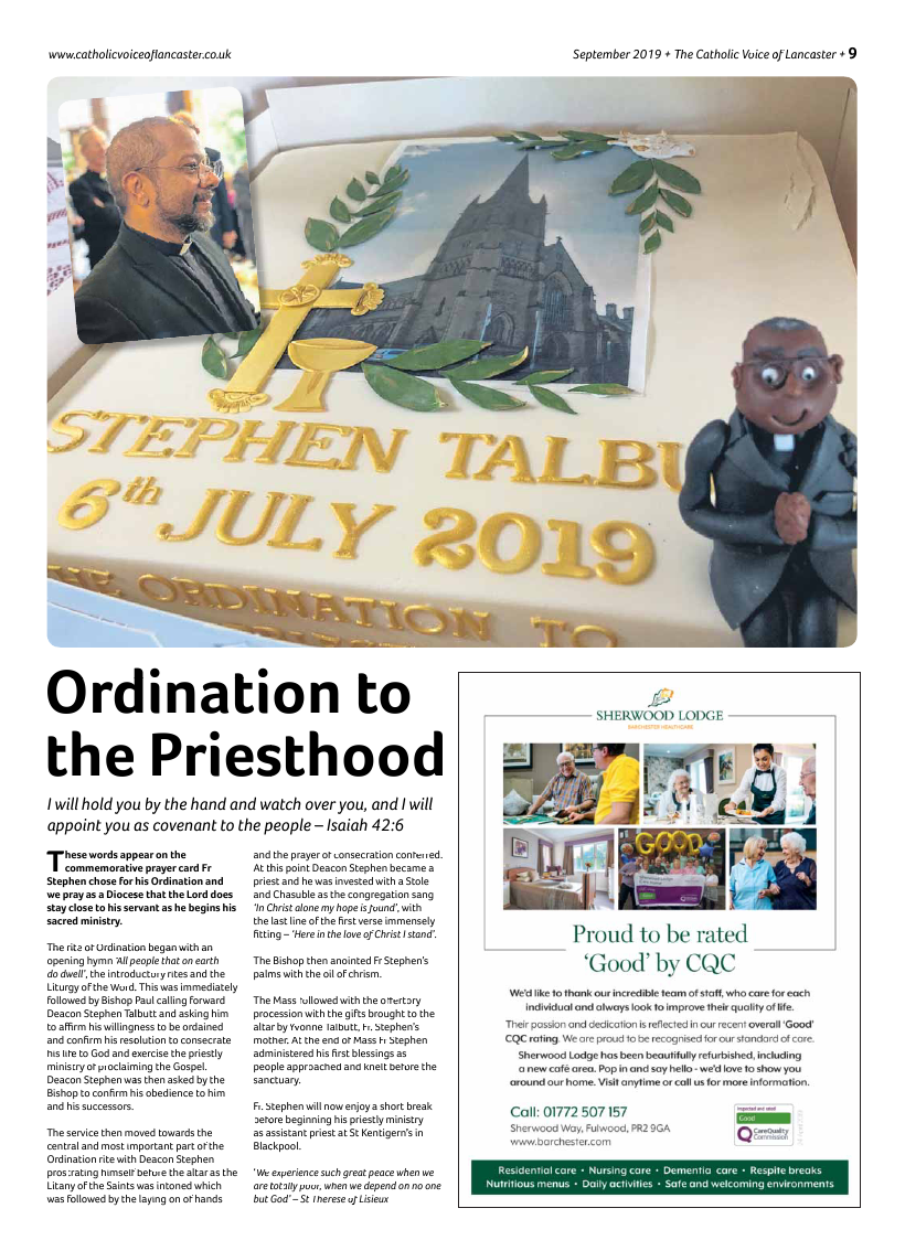 Sept 2019 edition of the Catholic Voice of Lancaster - Page 