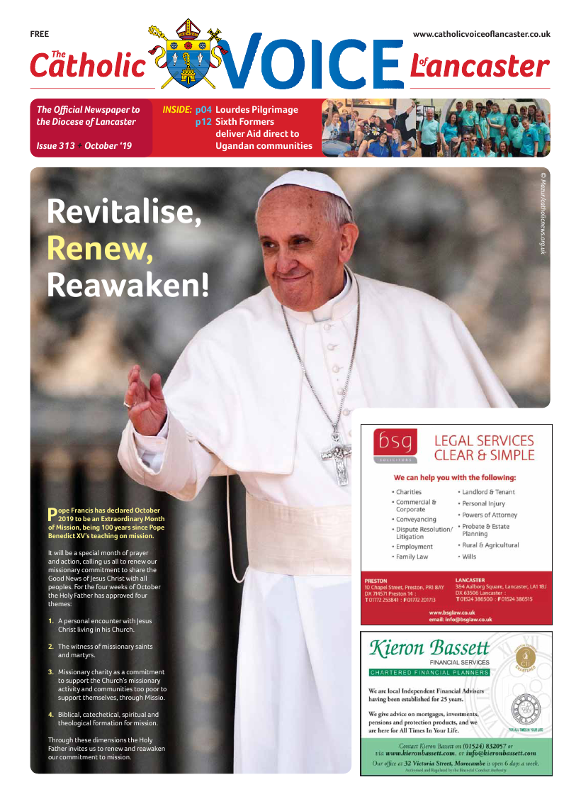 Oct 2019 edition of the Catholic Voice of Lancaster - Page 