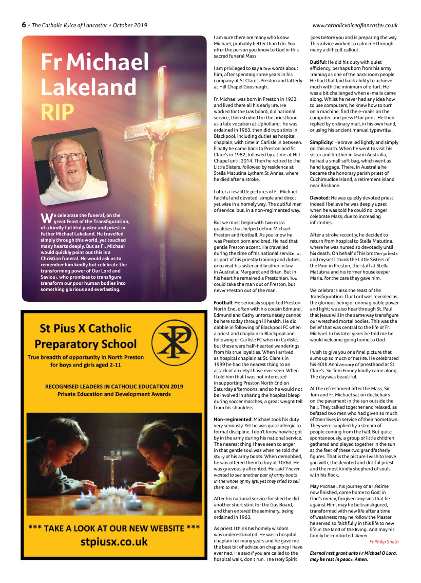 Oct 2019 edition of the Catholic Voice of Lancaster - Page 