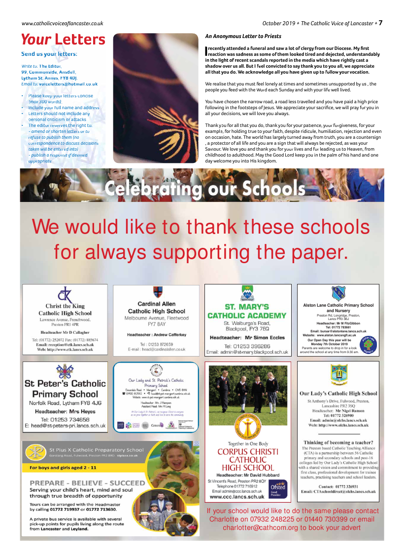 Oct 2019 edition of the Catholic Voice of Lancaster - Page 