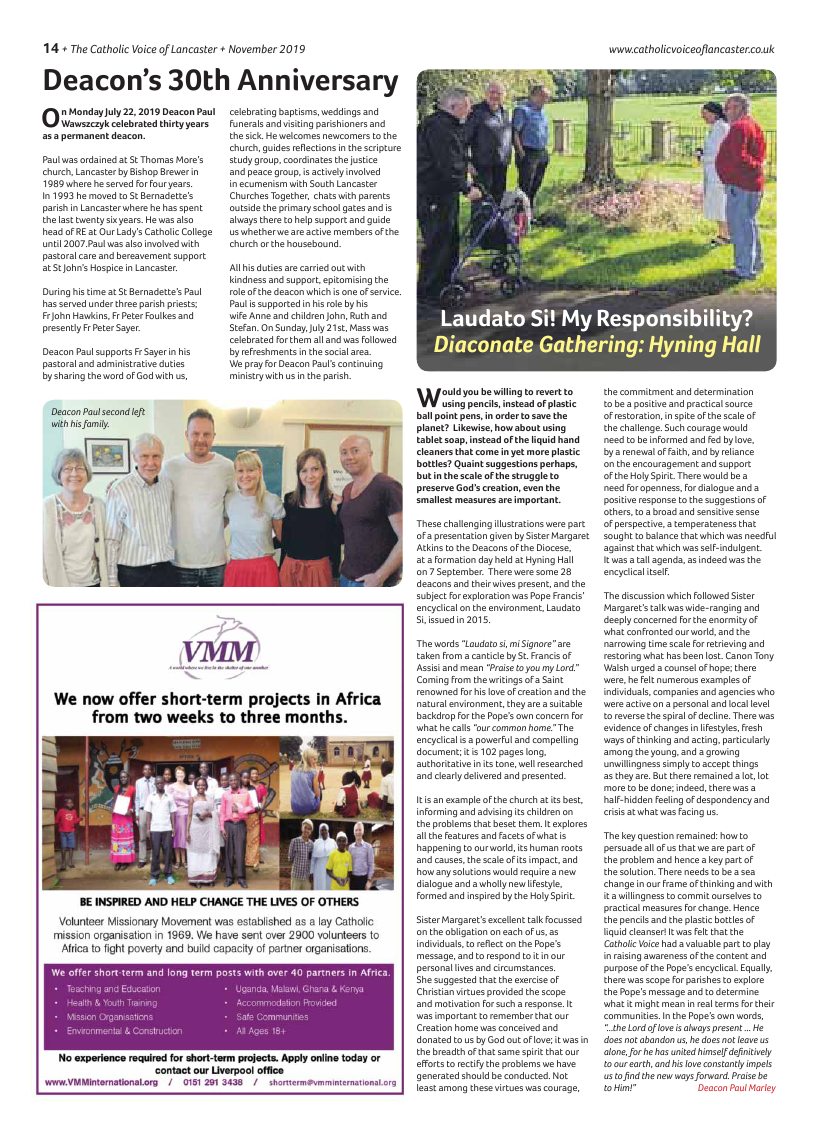 Nov 2019 edition of the Catholic Voice of Lancaster - Page 