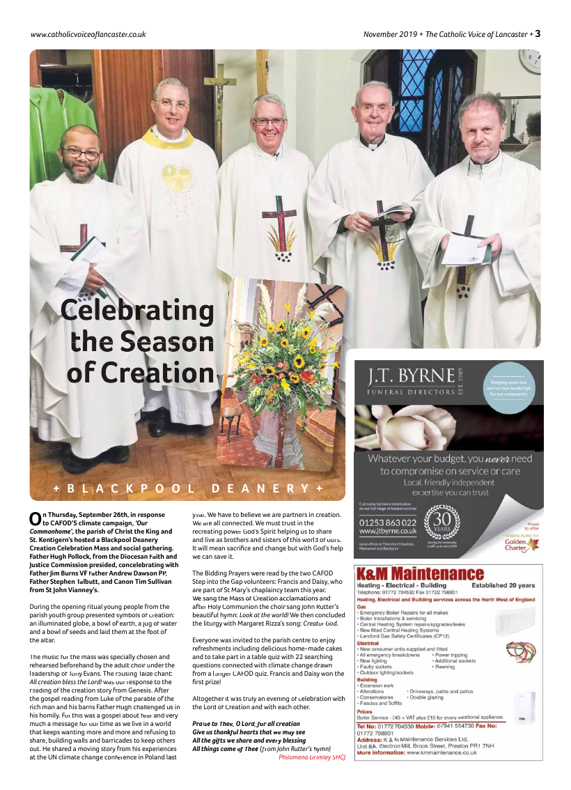 Nov 2019 edition of the Catholic Voice of Lancaster - Page 