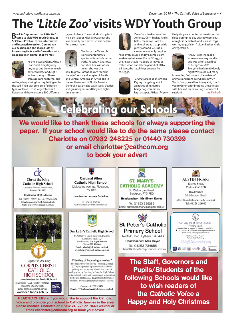 Dec 2019 edition of the Catholic Voice of Lancaster - Page 