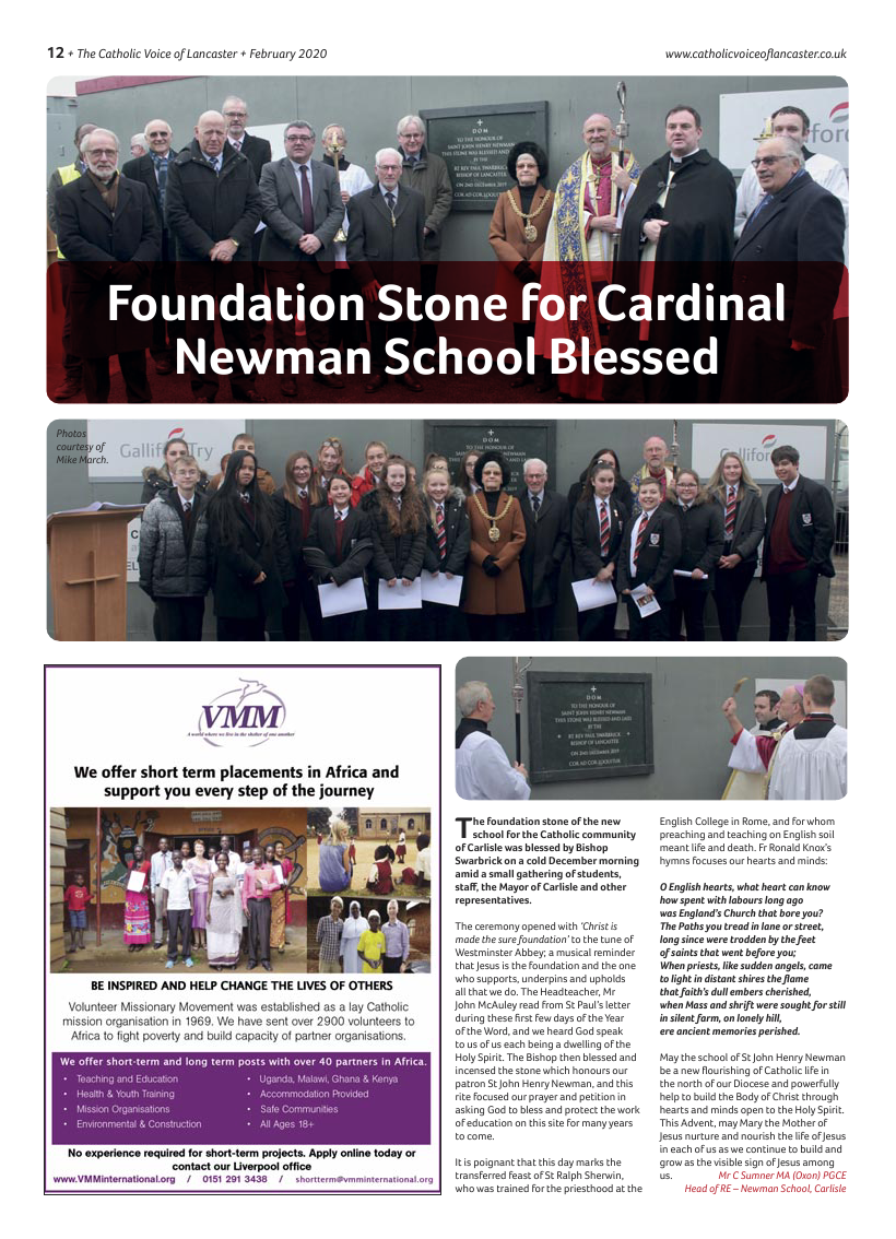 Feb 2020 edition of the Catholic Voice of Lancaster