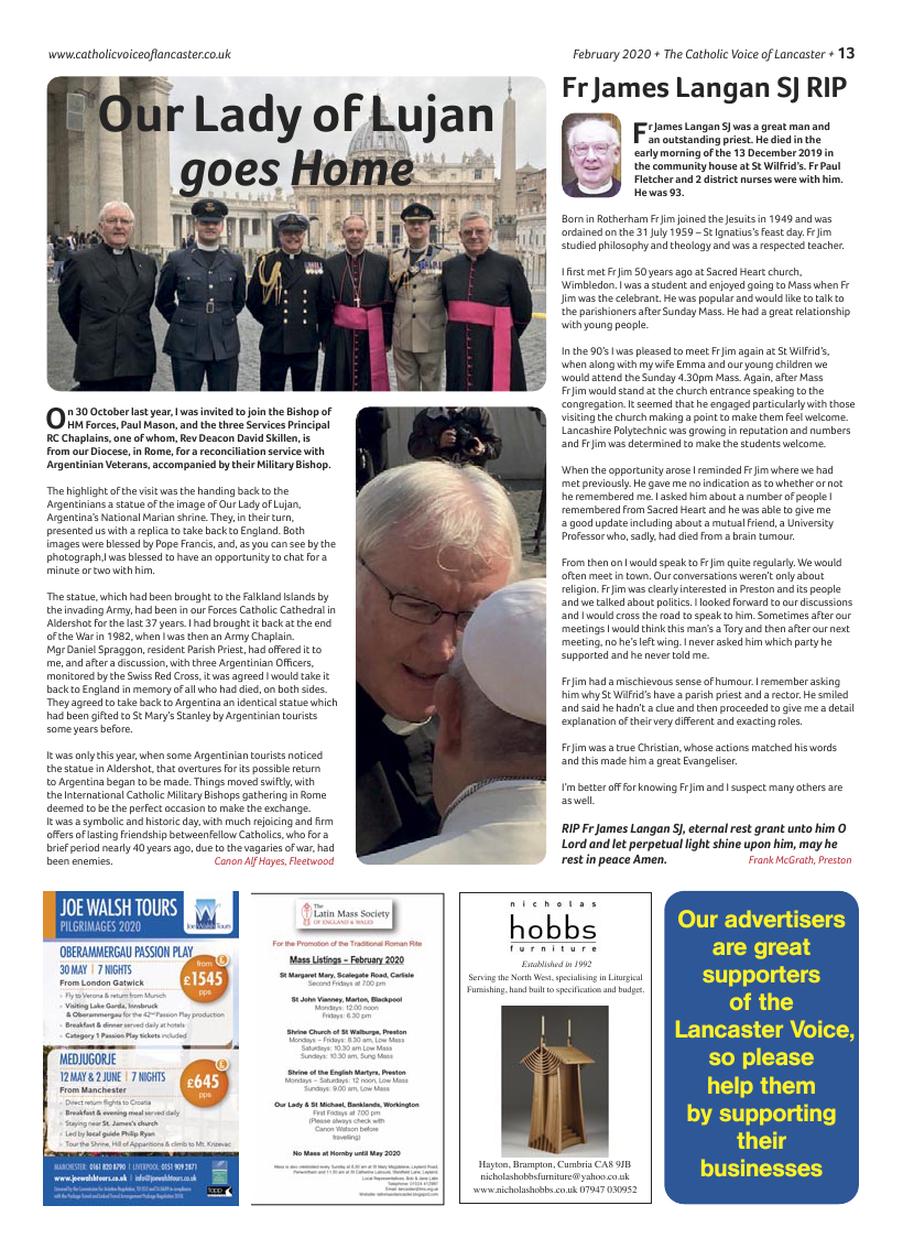 Feb 2020 edition of the Catholic Voice of Lancaster