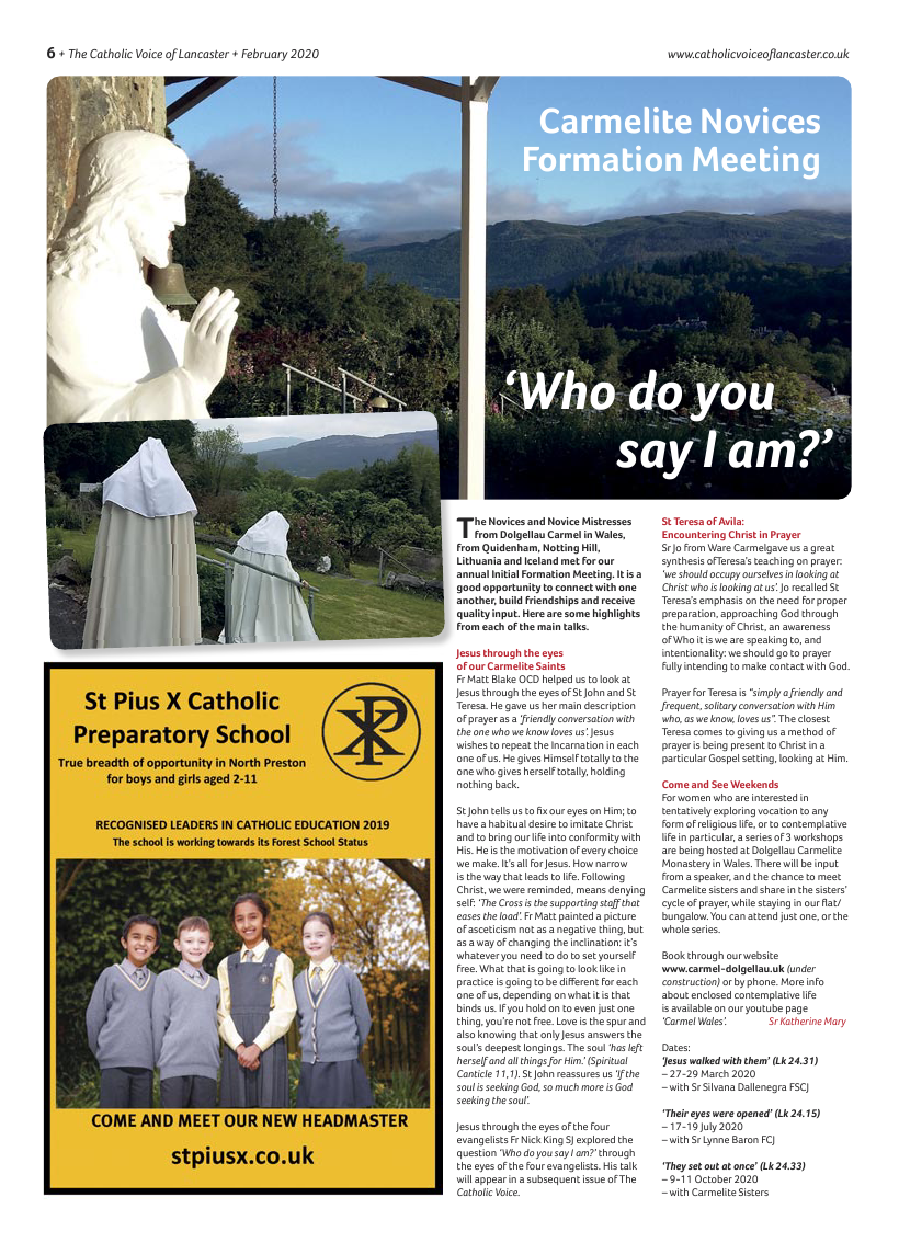 Feb 2020 edition of the Catholic Voice of Lancaster