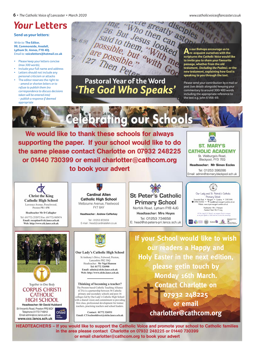 Mar 2020 edition of the Catholic Voice of Lancaster