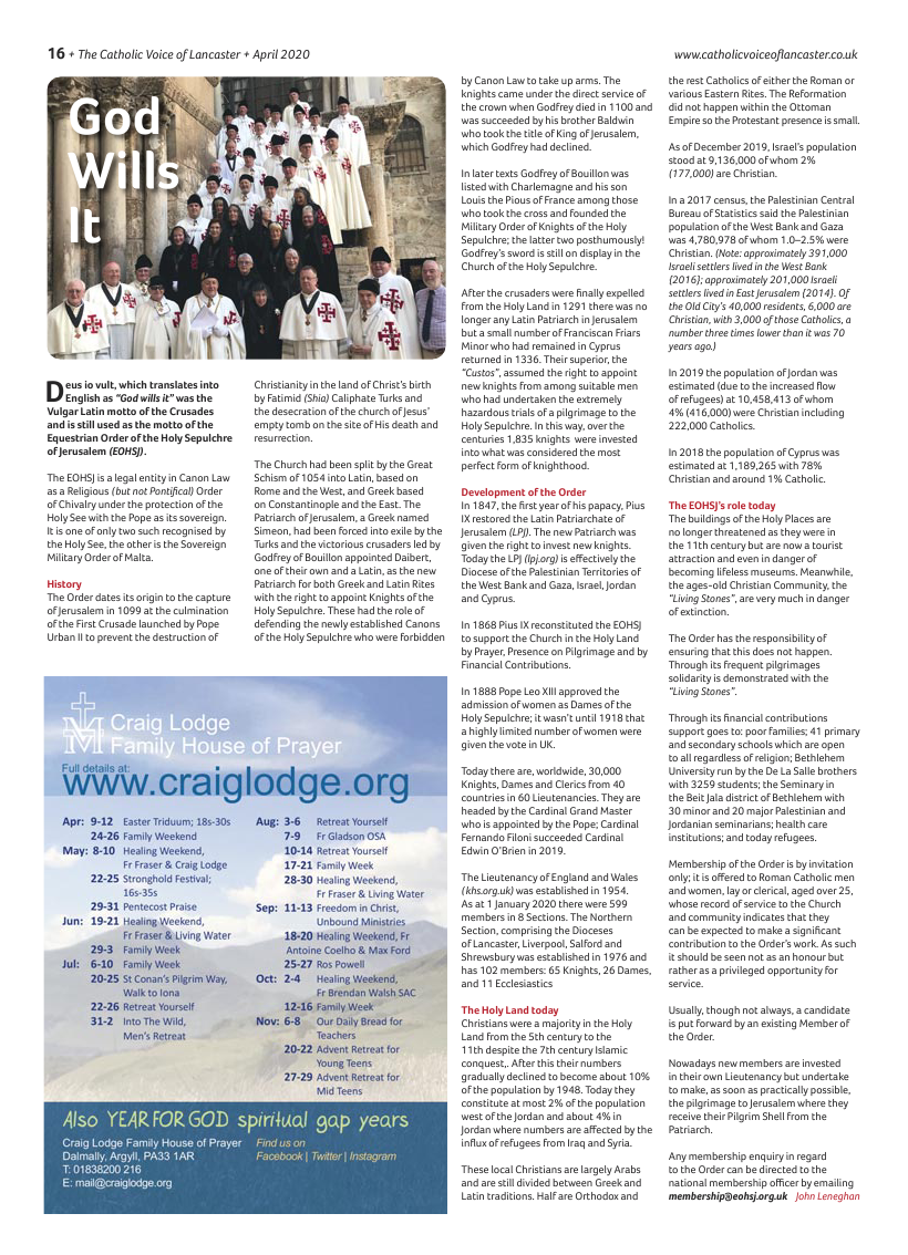 Apr 2020 edition of the Catholic Voice of Lancaster