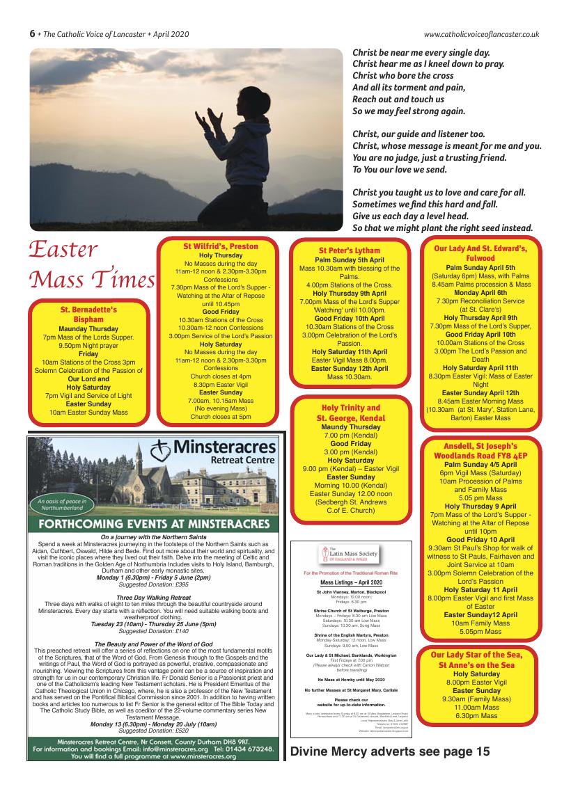 Apr 2020 edition of the Catholic Voice of Lancaster