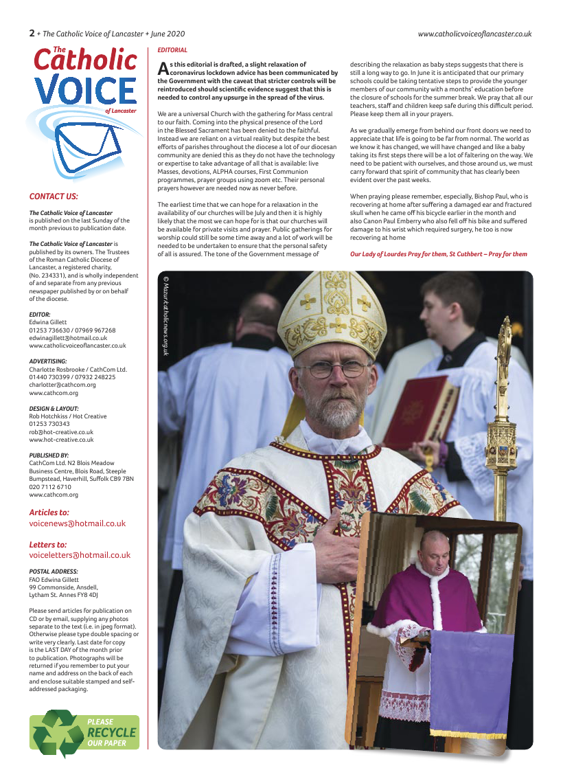 Jun 2020 edition of the Catholic Voice of Lancaster