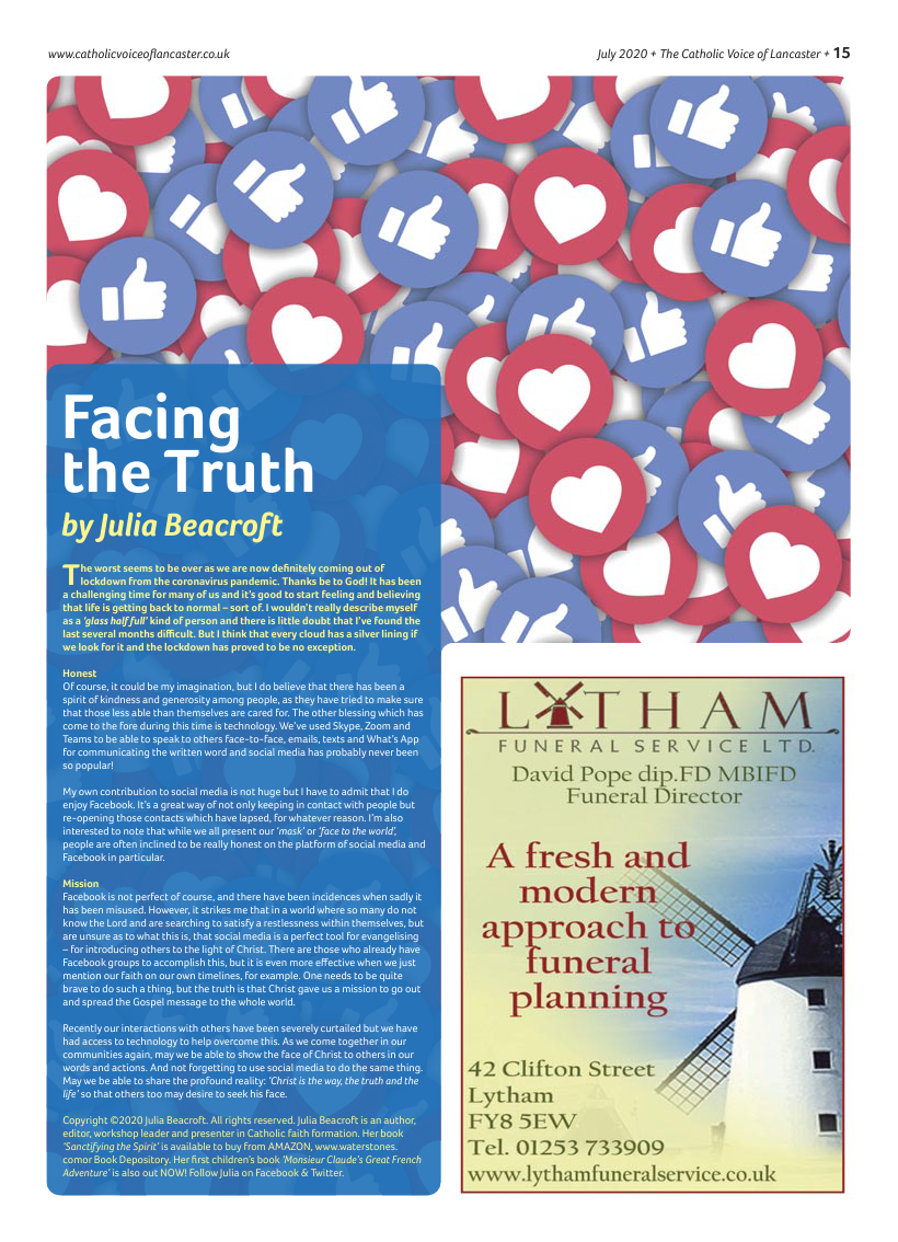 Jul/Aug 2020 edition of the Catholic Voice of Lancaster