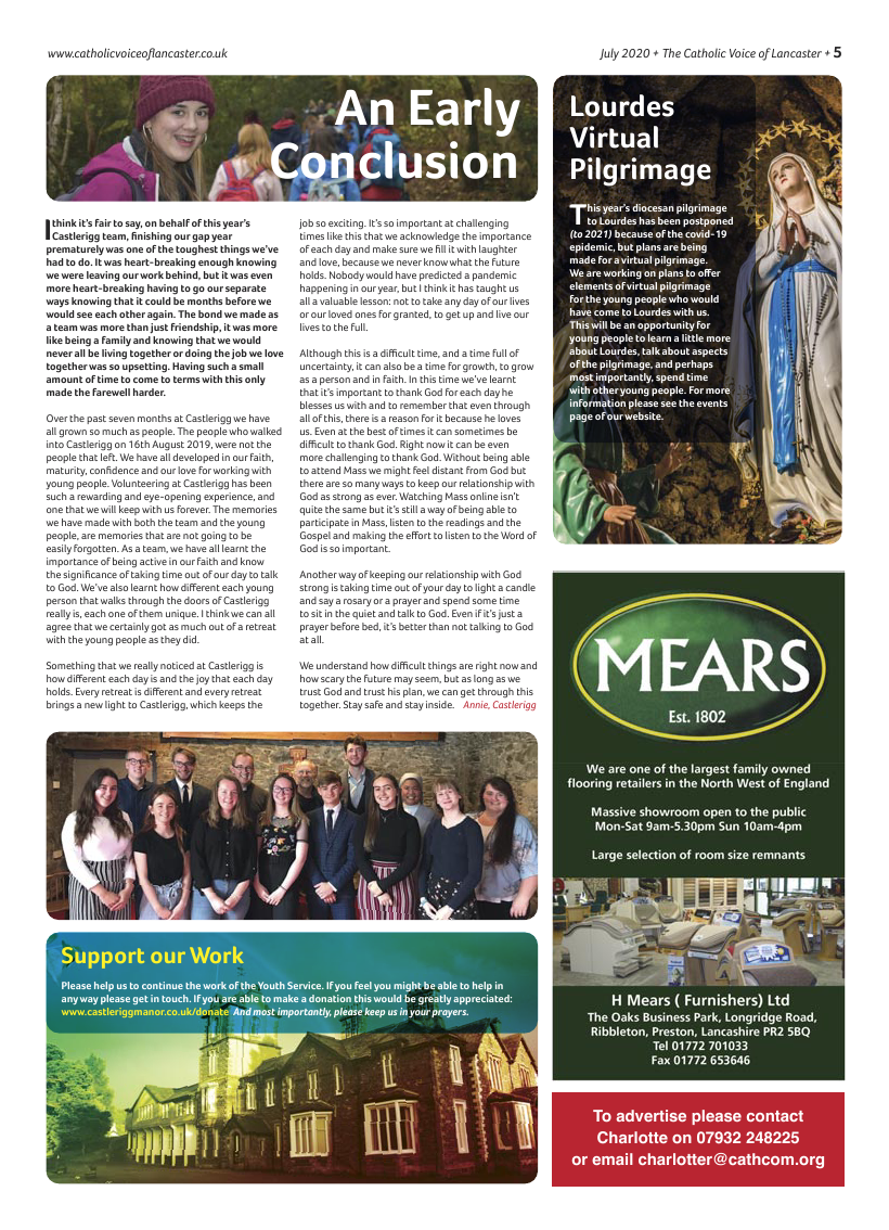 Jul/Aug 2020 edition of the Catholic Voice of Lancaster