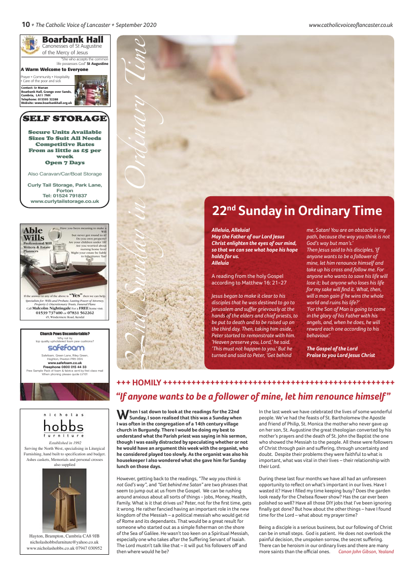 Sept 2020 edition of the Catholic Voice of Lancaster