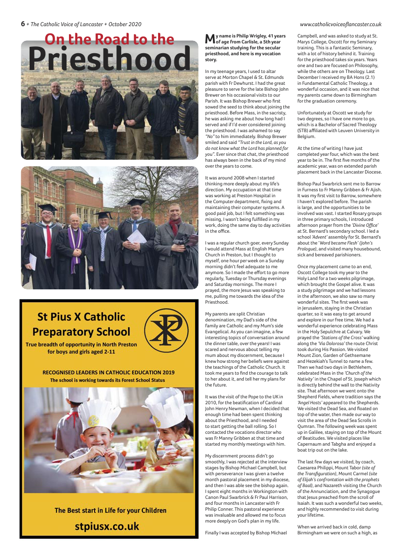 Oct 2020 edition of the Catholic Voice of Lancaster