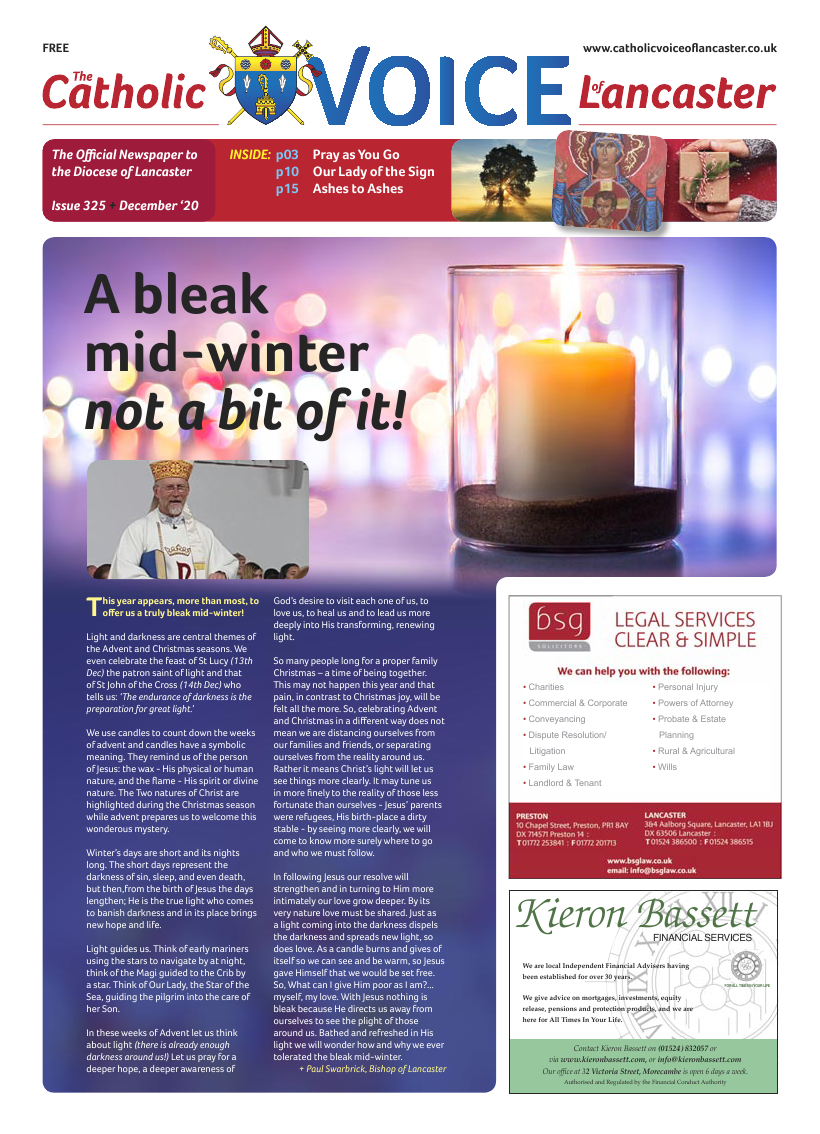 Dec 2020 edition of the Catholic Voice of Lancaster