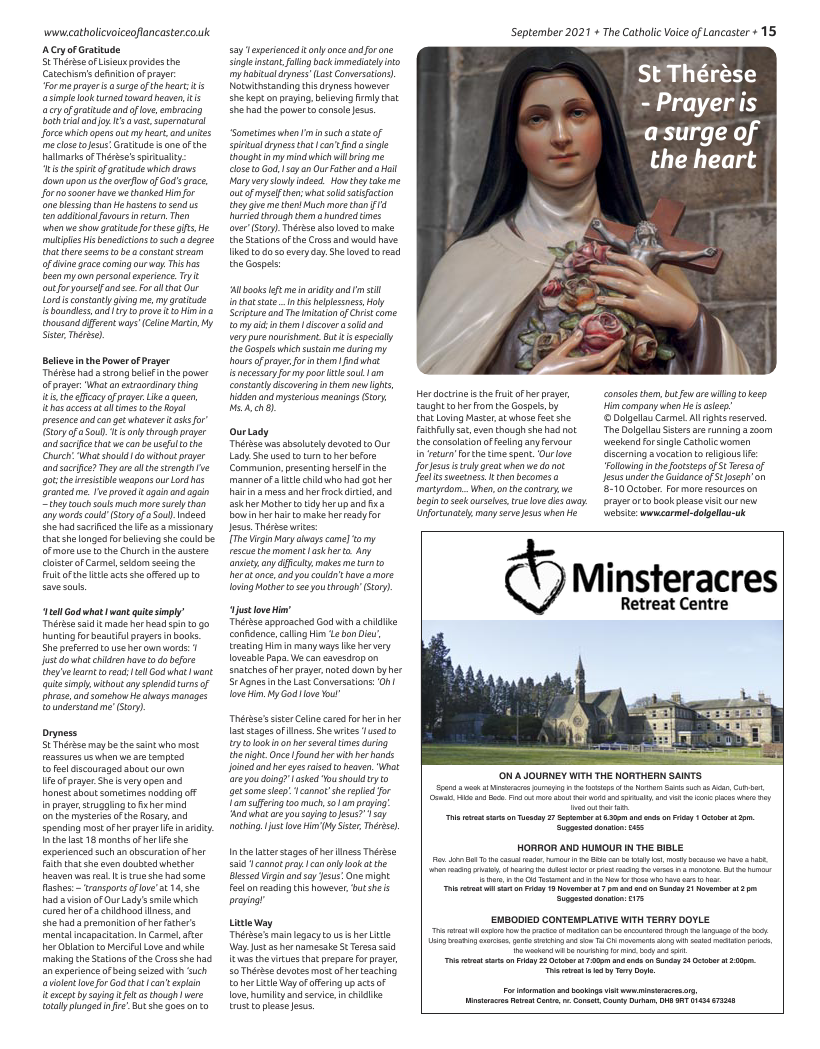 Sept 2021 edition of the Catholic Voice of Lancaster