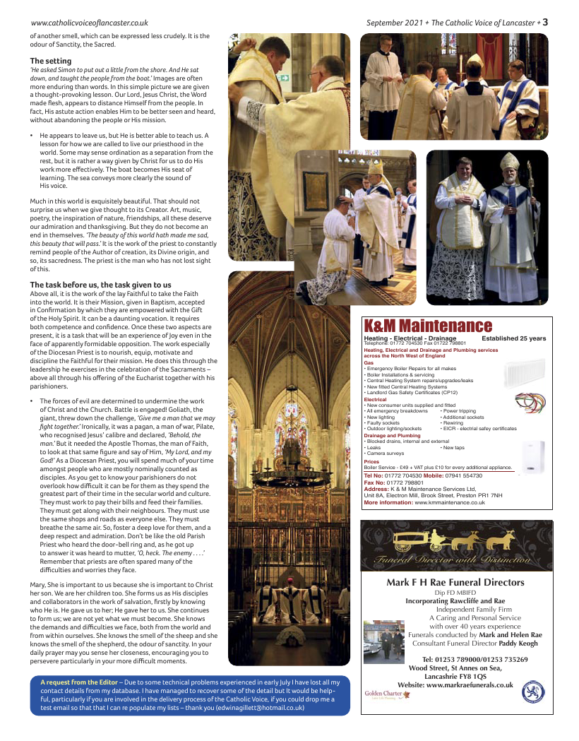 Sept 2021 edition of the Catholic Voice of Lancaster