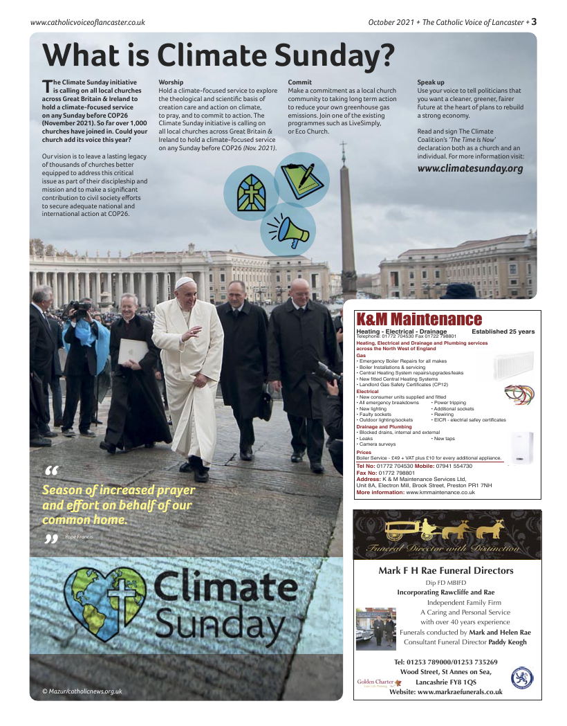 Oct 2021 edition of the Catholic Voice of Lancaster