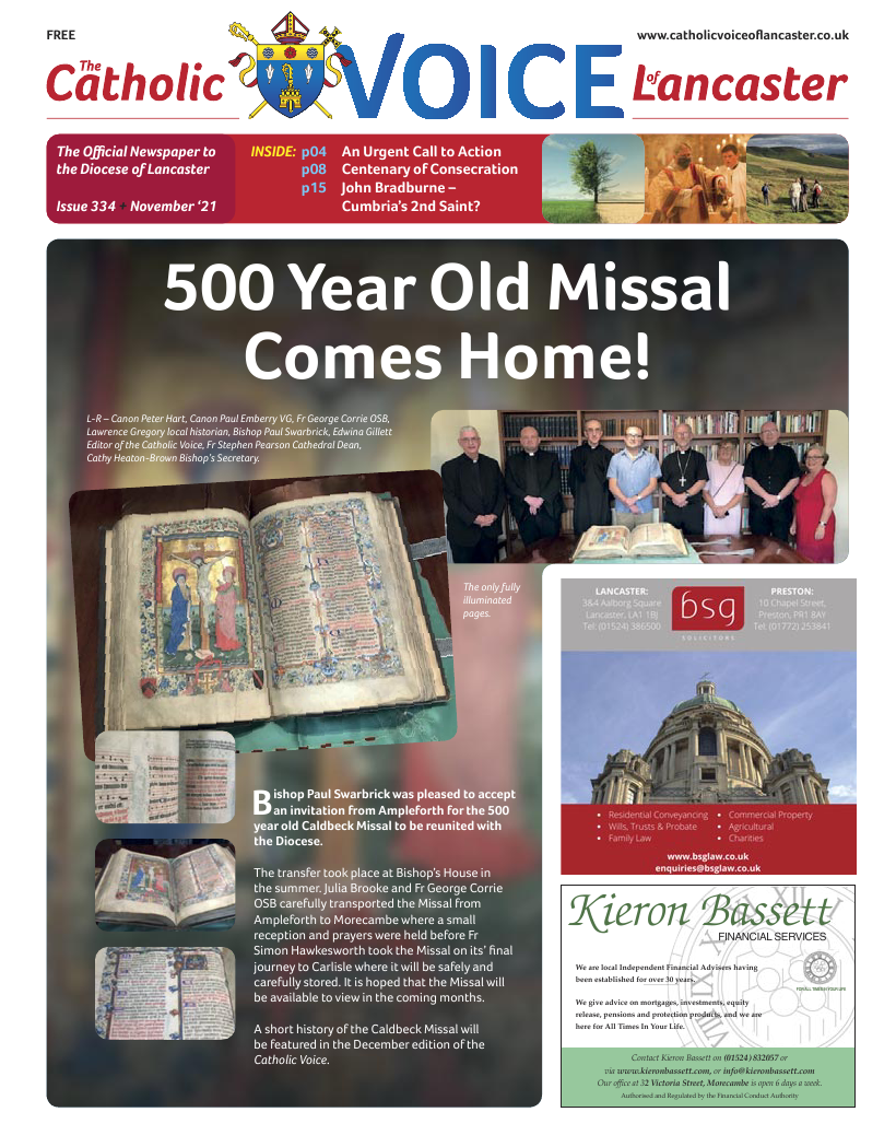 Nov 2021 edition of the Catholic Voice of Lancaster