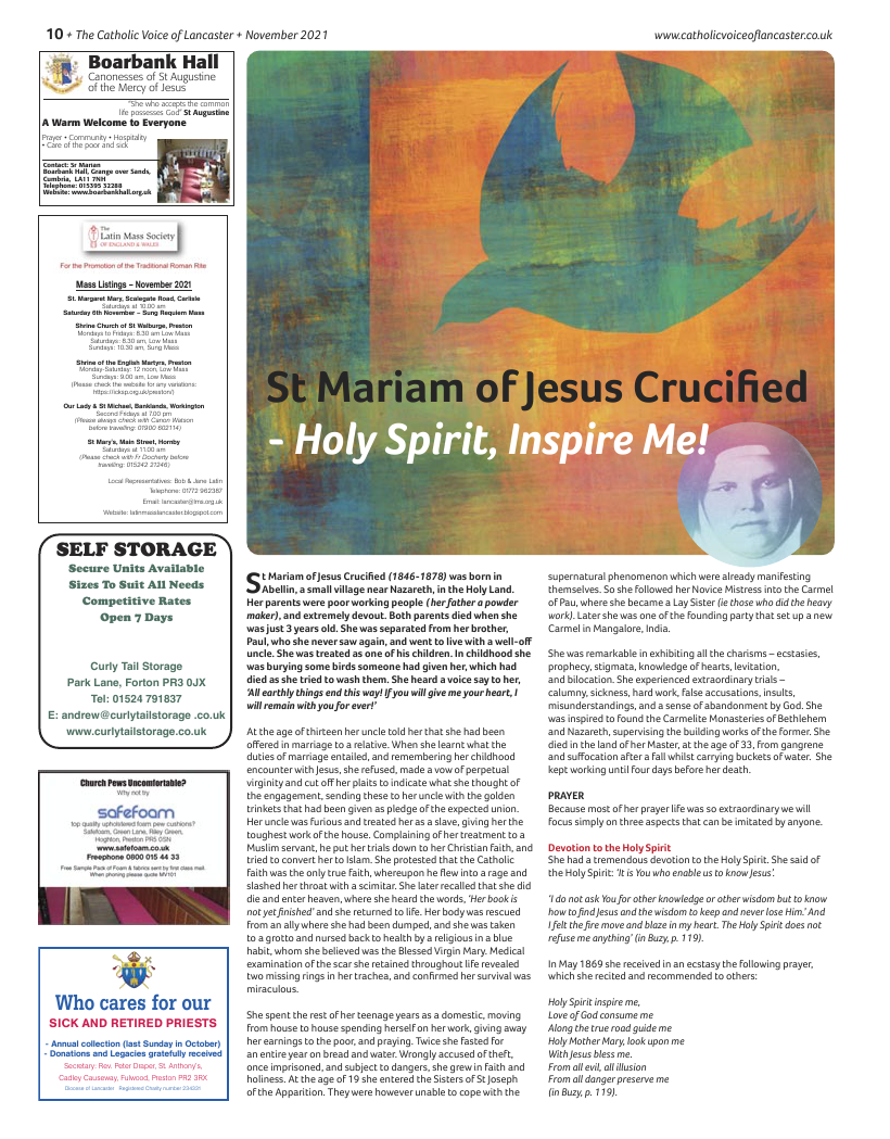 Nov 2021 edition of the Catholic Voice of Lancaster