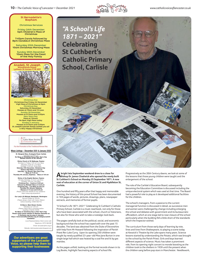 Dec 2021 edition of the Catholic Voice of Lancaster