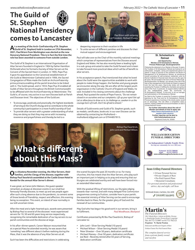 Feb 2022 edition of the Catholic Voice of Lancaster