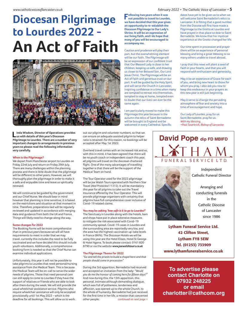 Feb 2022 edition of the Catholic Voice of Lancaster
