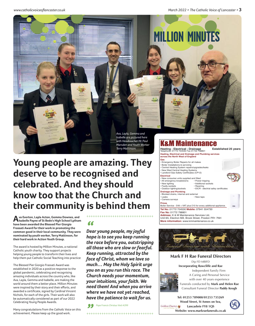 Mar 2022 edition of the Catholic Voice of Lancaster