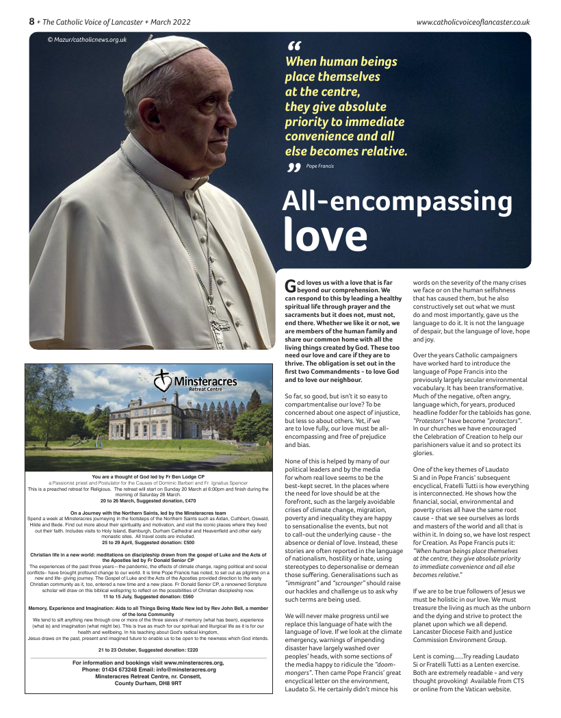 Mar 2022 edition of the Catholic Voice of Lancaster