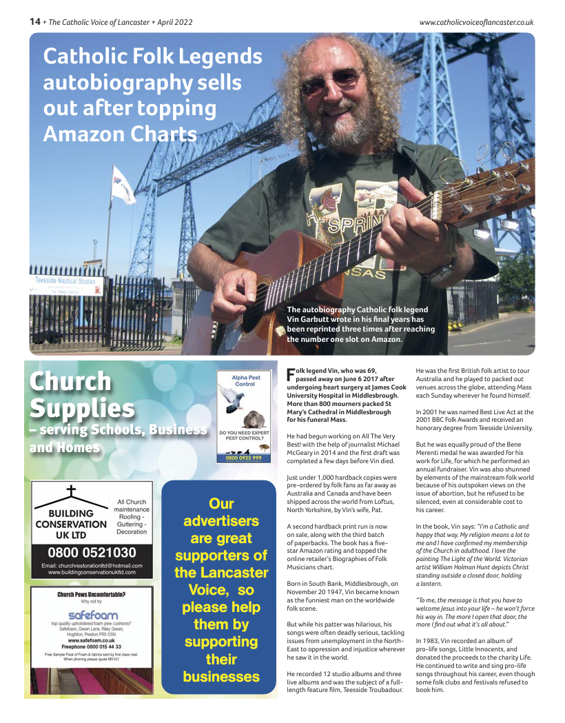 Apr 2022 edition of the Catholic Voice of Lancaster
