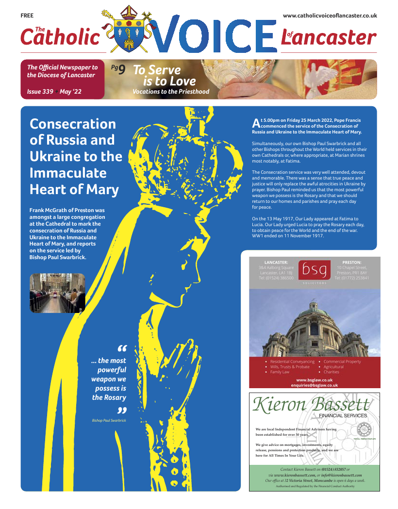 May 2022 edition of the Catholic Voice of Lancaster