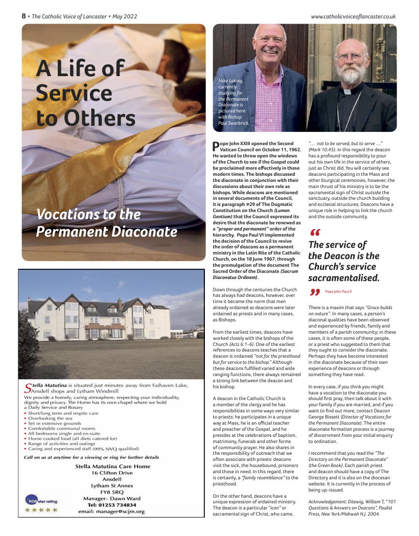 May 2022 edition of the Catholic Voice of Lancaster