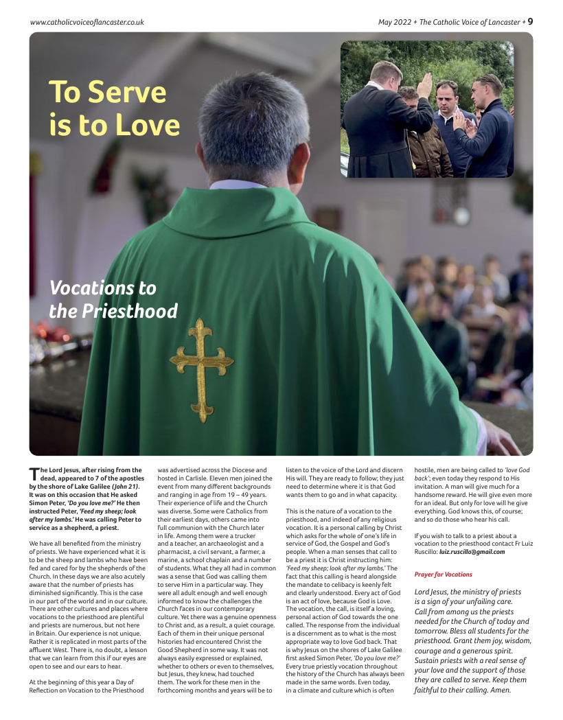 May 2022 edition of the Catholic Voice of Lancaster