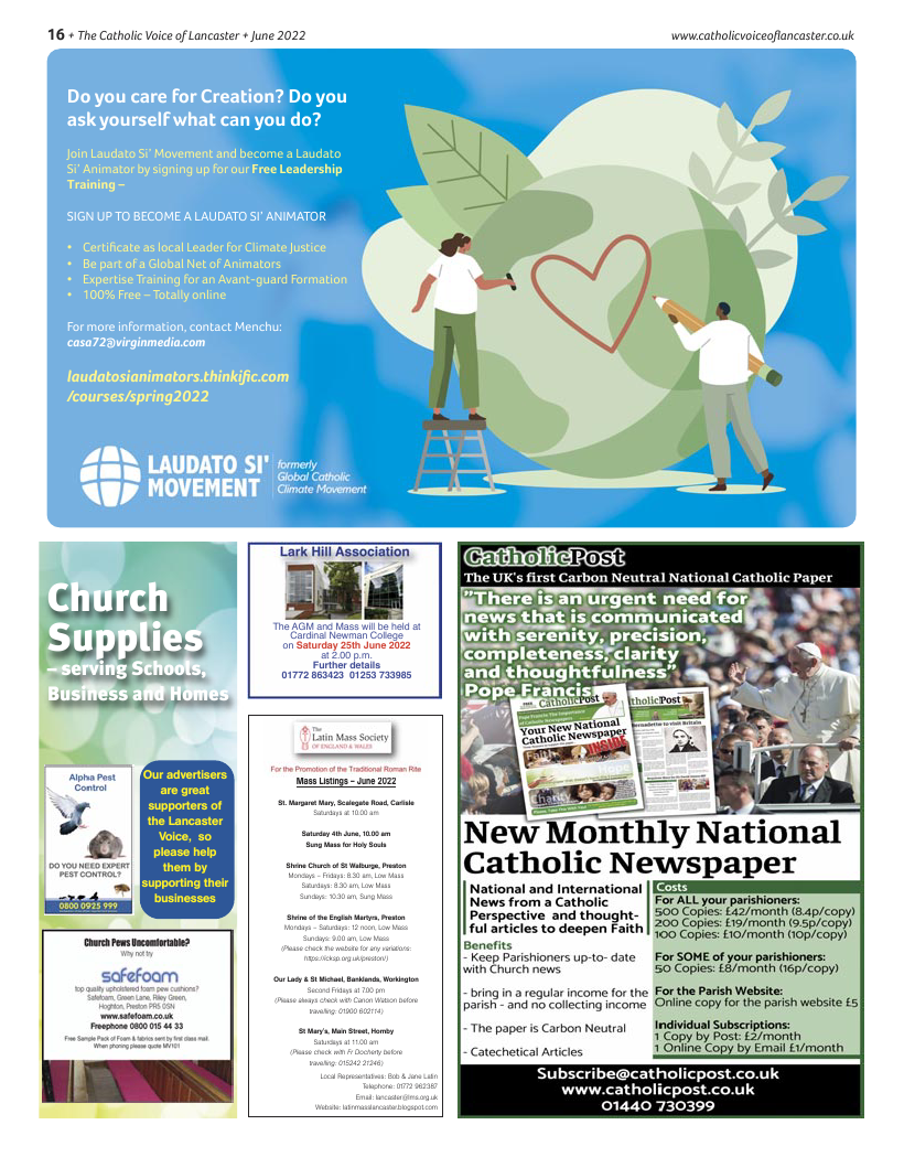 Jun 2022 edition of the Catholic Voice of Lancaster