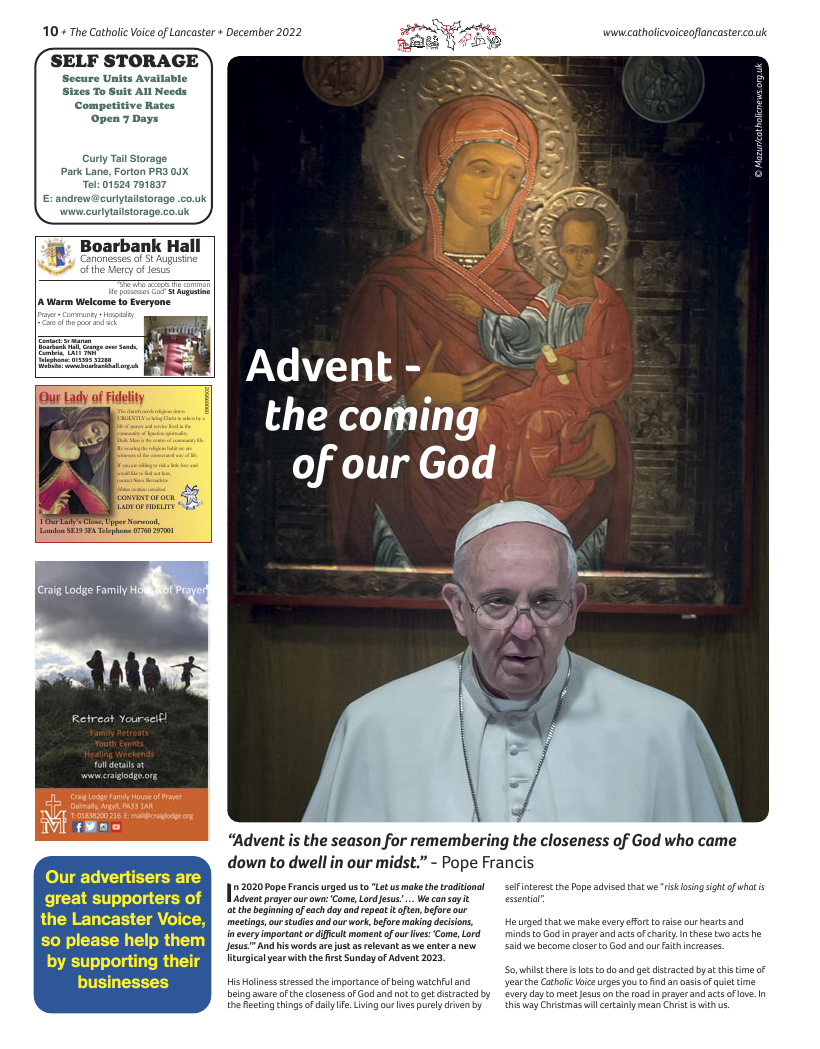 Dec 2022 edition of the Catholic Voice of Lancaster