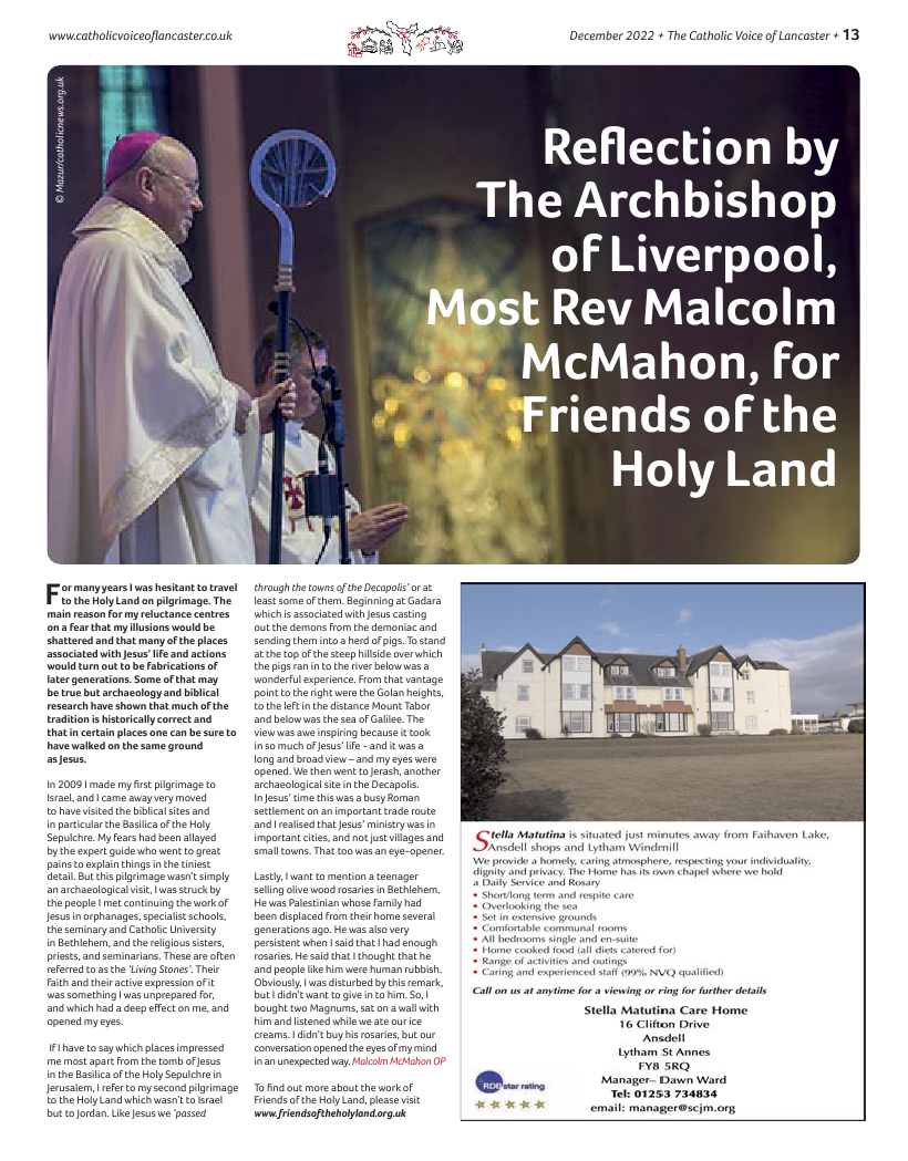 Dec 2022 edition of the Catholic Voice of Lancaster