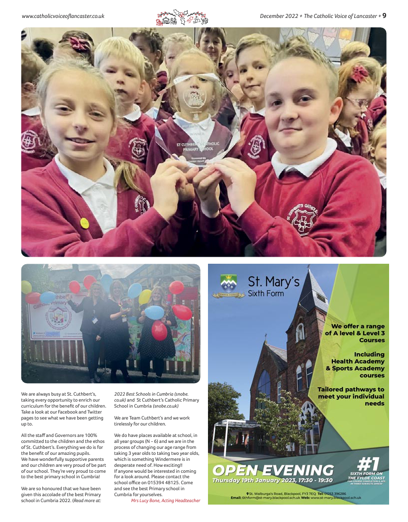 Dec 2022 edition of the Catholic Voice of Lancaster