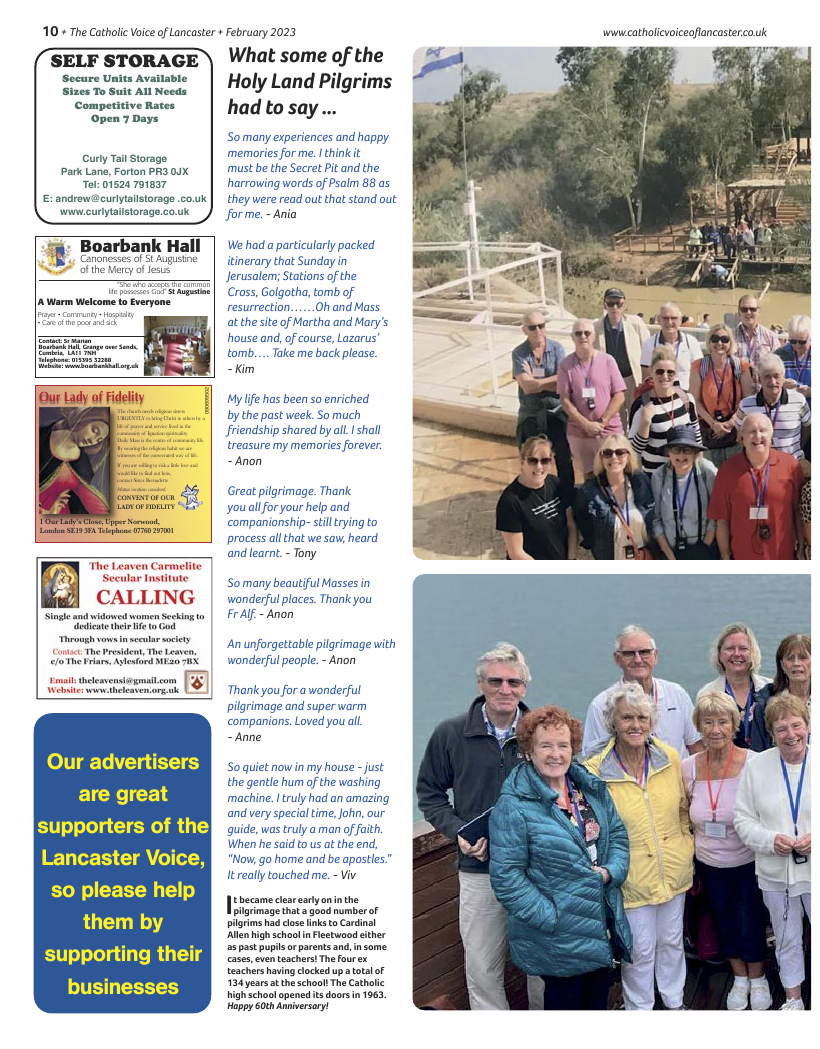 Feb 2023 edition of the Catholic Voice of Lancaster