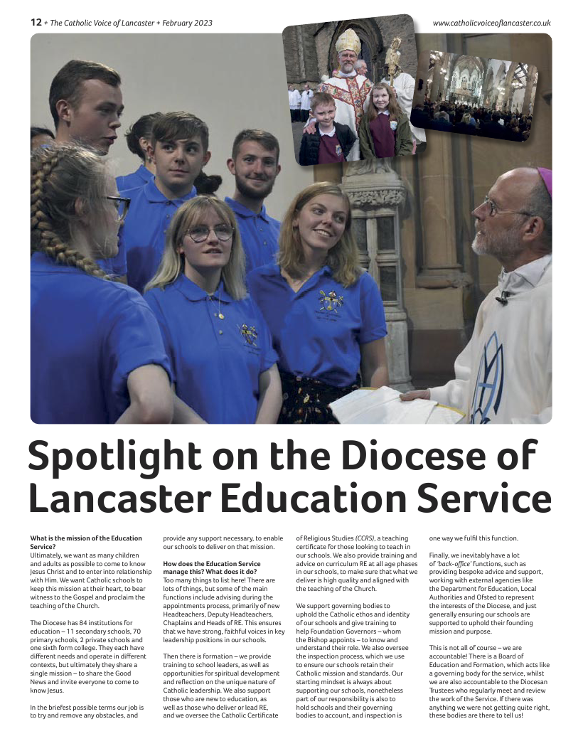 Feb 2023 edition of the Catholic Voice of Lancaster