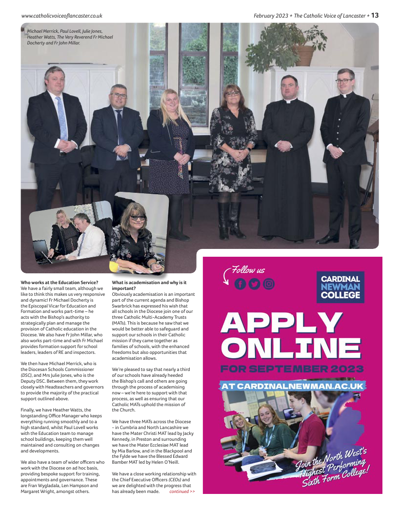 Feb 2023 edition of the Catholic Voice of Lancaster