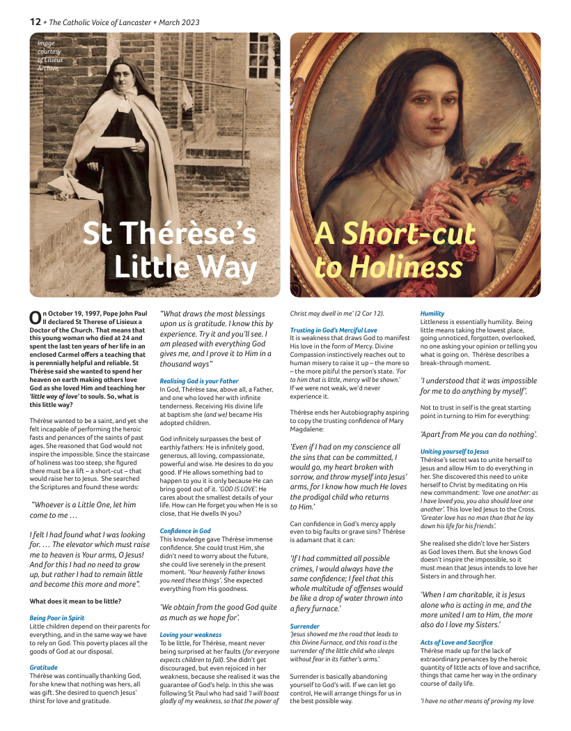 Mar 2023 edition of the Catholic Voice of Lancaster