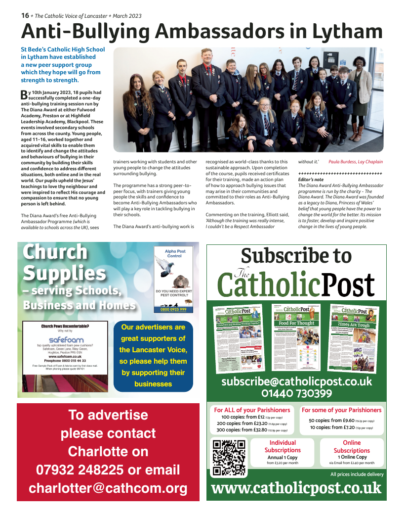 Mar 2023 edition of the Catholic Voice of Lancaster