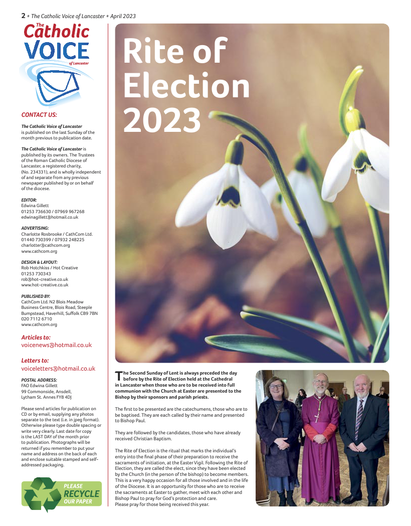 Apr 2023 edition of the Catholic Voice of Lancaster