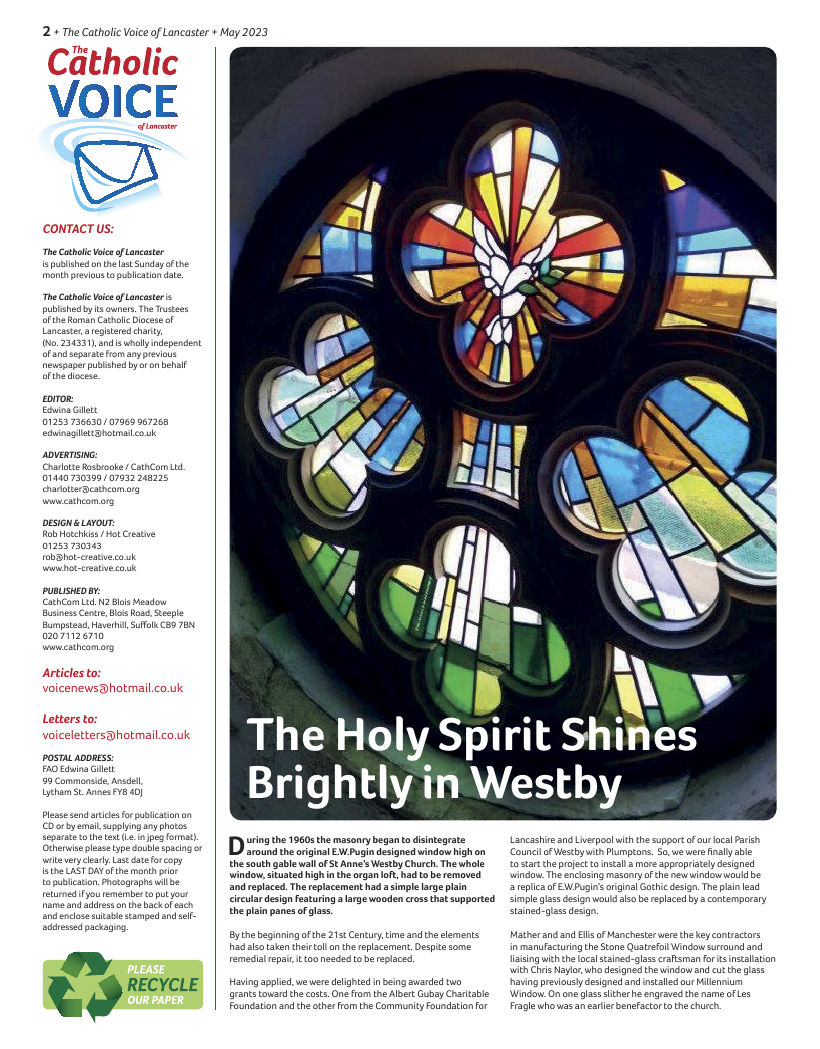 May 2023 edition of the Catholic Voice of Lancaster