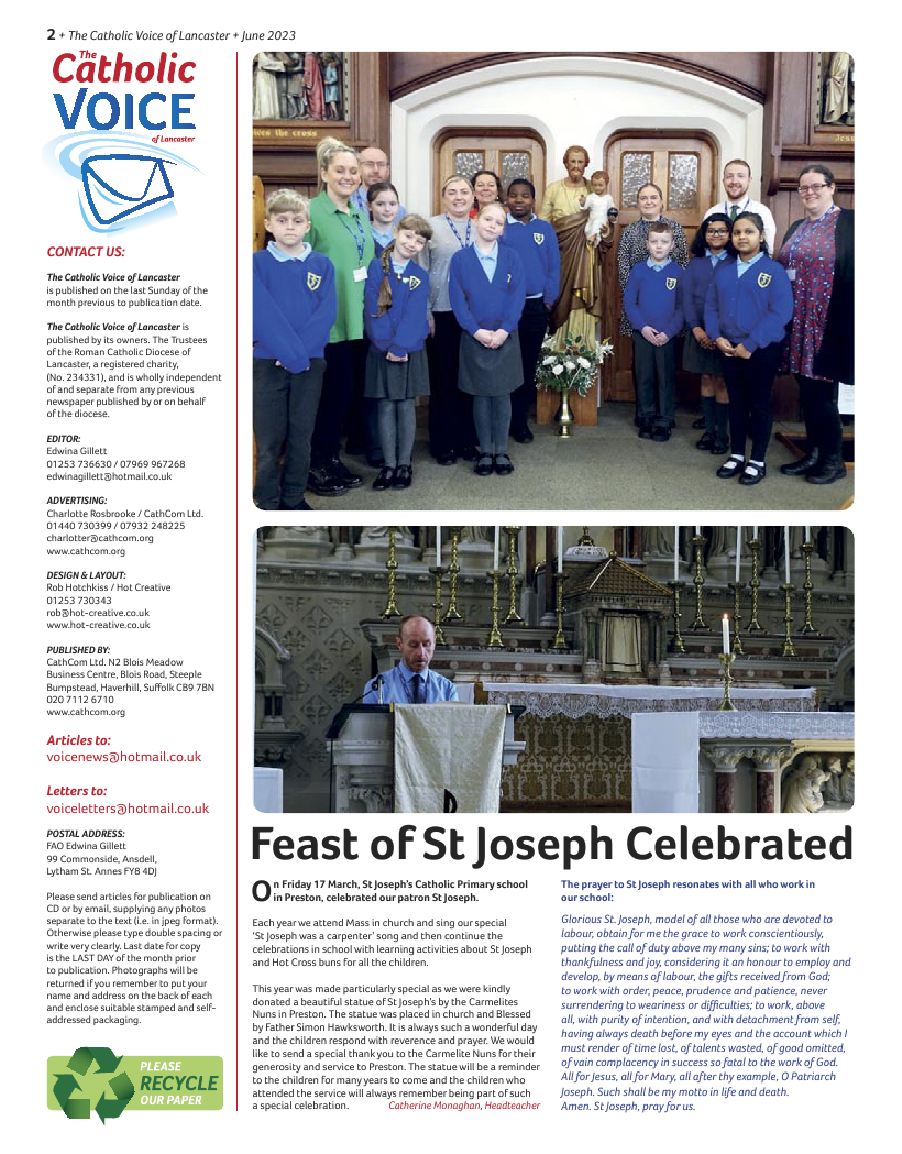 Jun 2023 edition of the Catholic Voice of Lancaster