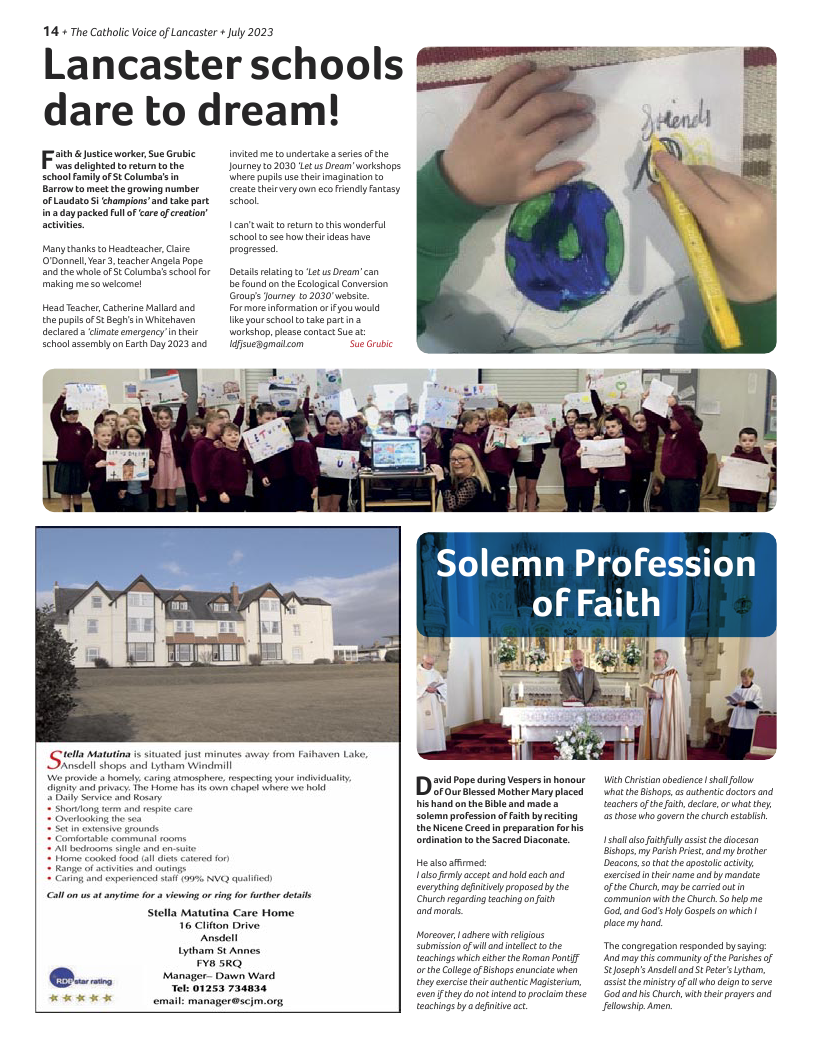 Jul/Aug 2023 edition of the Catholic Voice of Lancaster